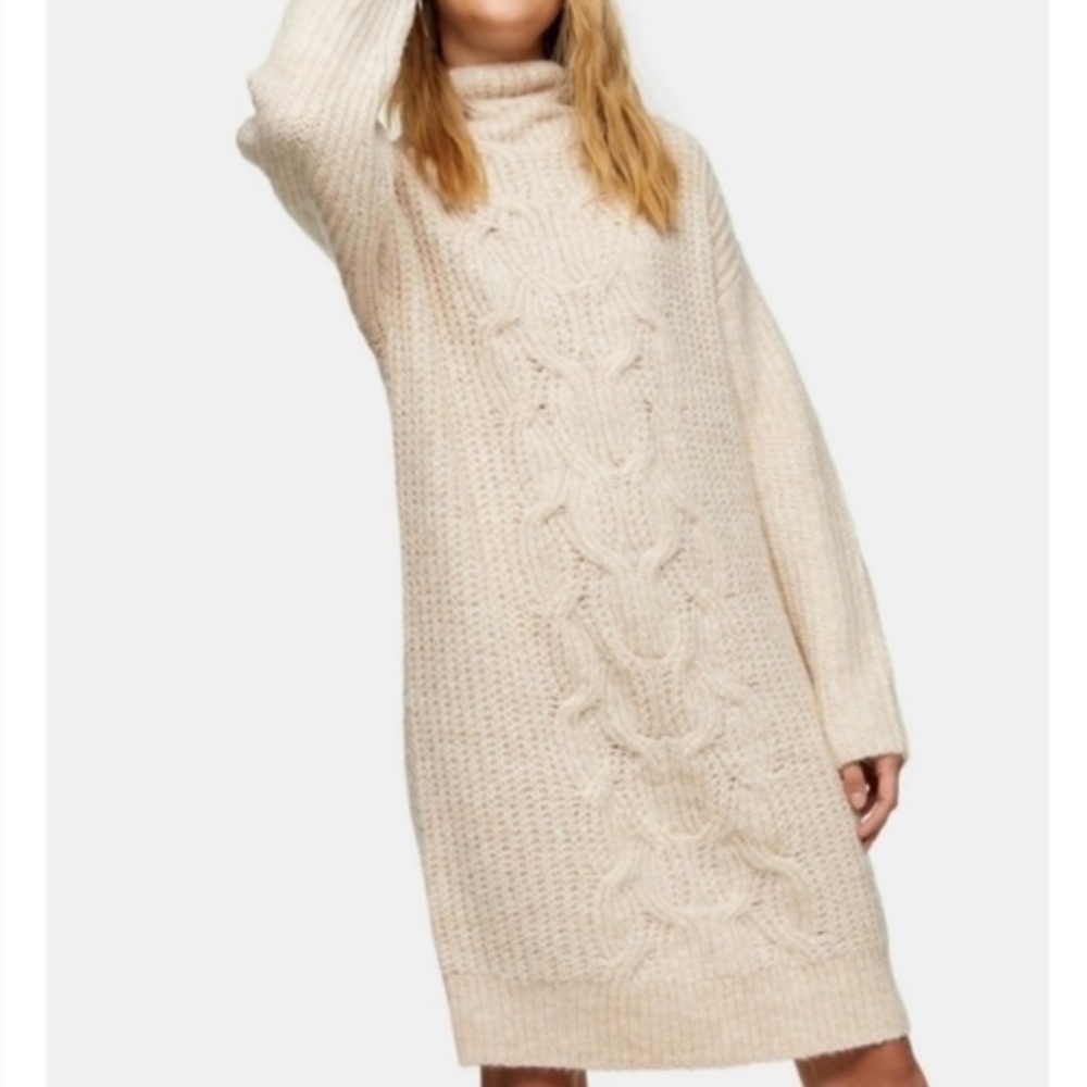 Topshop Central Cable Sweater Dress